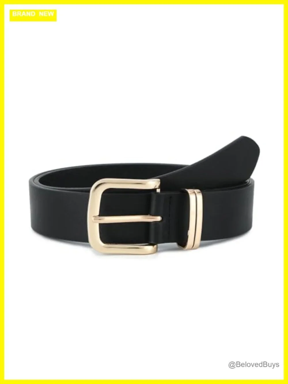 Faux Leather Belt for Women Casual Waist Belt with Gold Buckle
